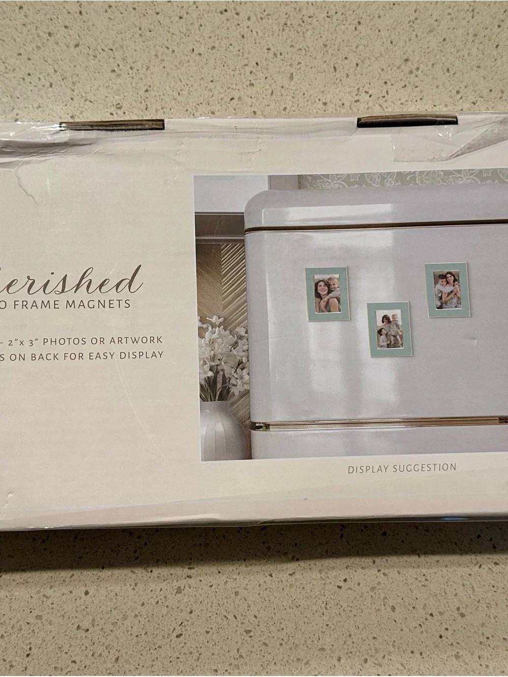 Cherish Mint Green and Gold Photo Frame Magnets - Set of 3